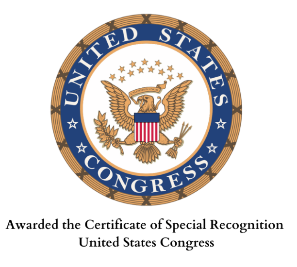 Awarded the Certificate of Special Recognition United States Congress (3) Awarded the Certificate of Special Recognition United States Congress (3)